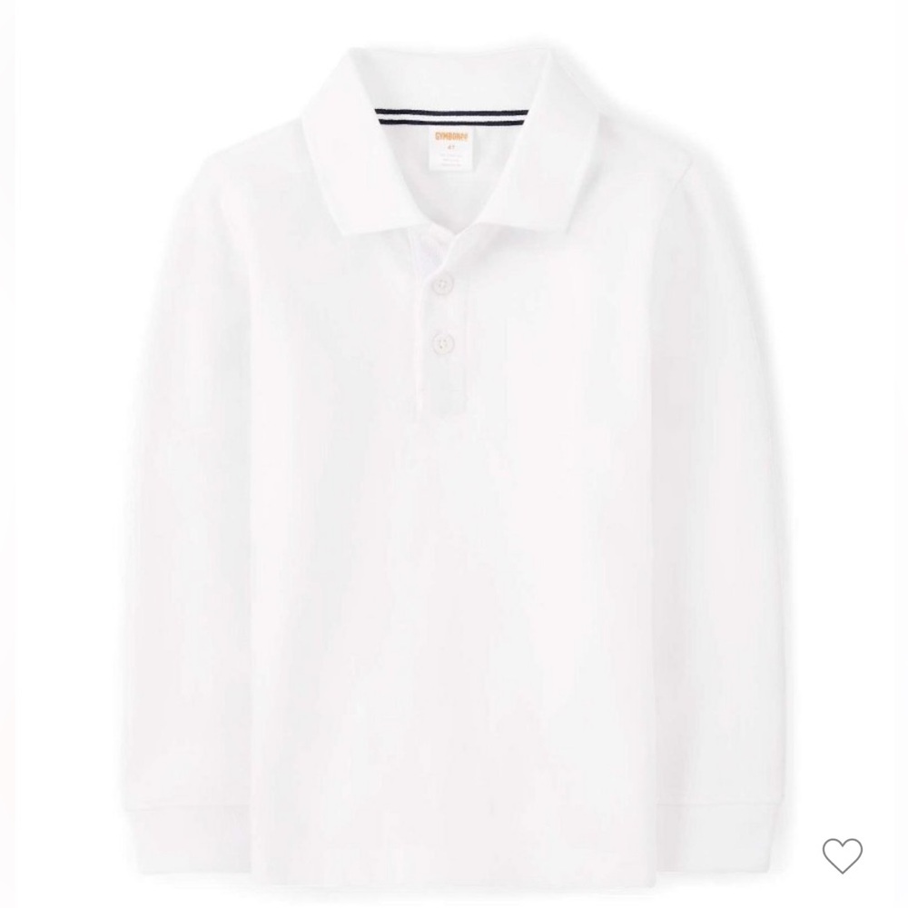Gymboree Toddler Boys White Long Sleeve Polo Shirt NWT 4T